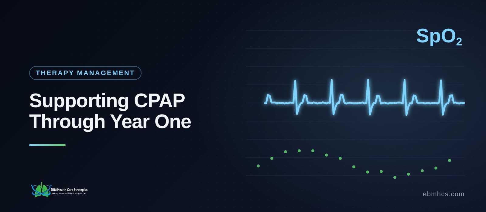 Patient answering a short daily CPAP check-in question on a smartphone while a care team member reviews the response